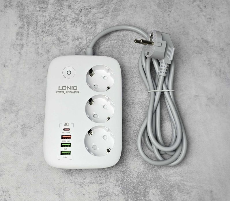 Мережевий фільтр LDNIO SEW3452 2M (3 розетки) PD 30W QC 18W WiFi Новий