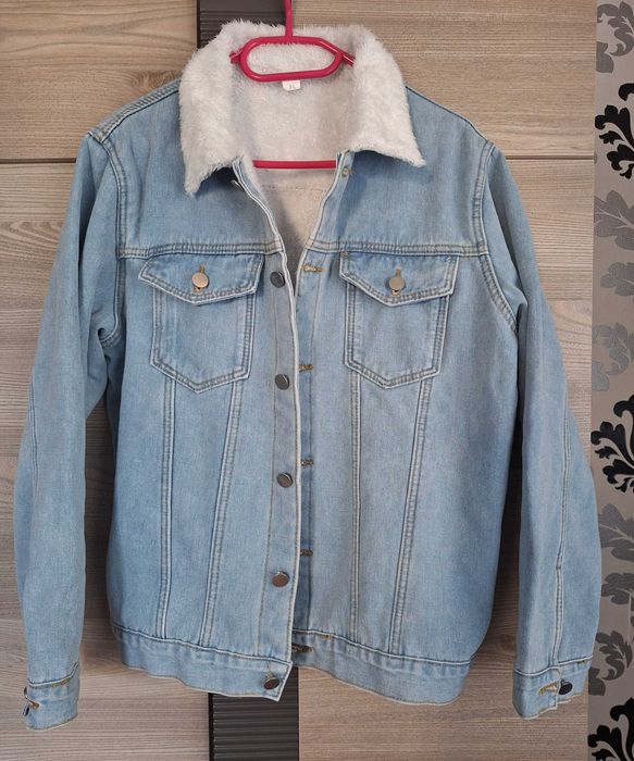 Kurtka męska z kożuszkiem jeansowa