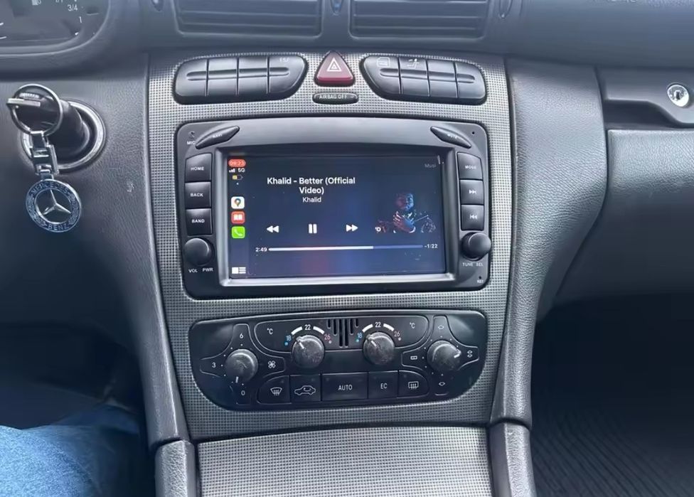 Rádio Android 14 com GPS Mercedes W203/W209 (Artigo Novo)