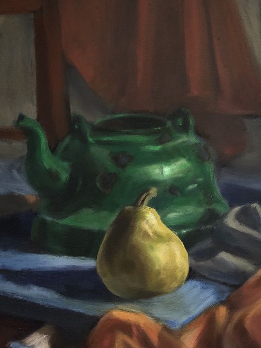 Obraz olejny "Czajniczek" 50x50cm