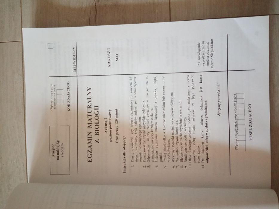 Biologia matura nowa arkusze egzaminacyjne