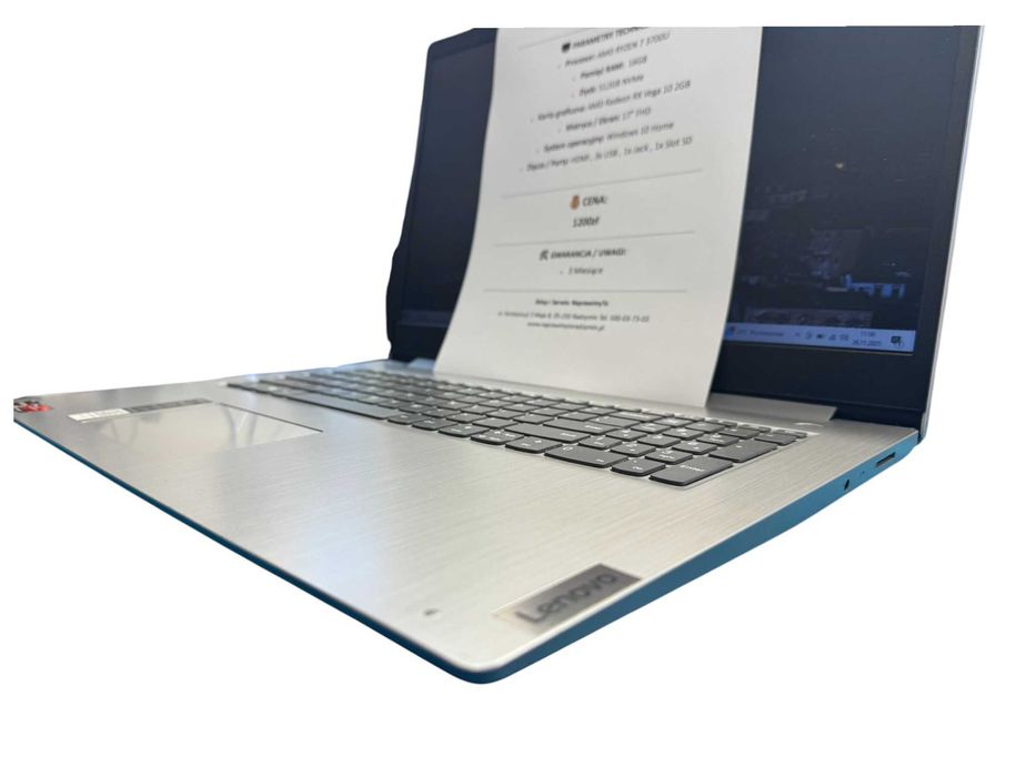 Laptop Lenovo IdeaPad 3 -  17" 16GB RAM, 512GB NVMe