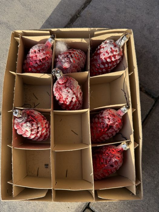Bombki choinkowe PRL szyszki