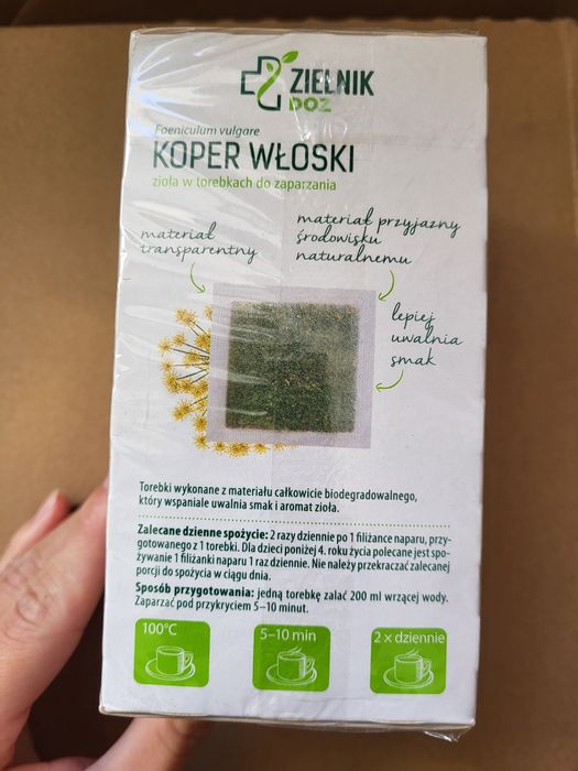 Herbatka koper włoski, doz