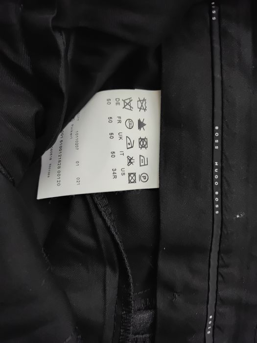 HUGO BOSS PARKER1 spodnie ciemno/szare garniturowe wełna strecz r. 50