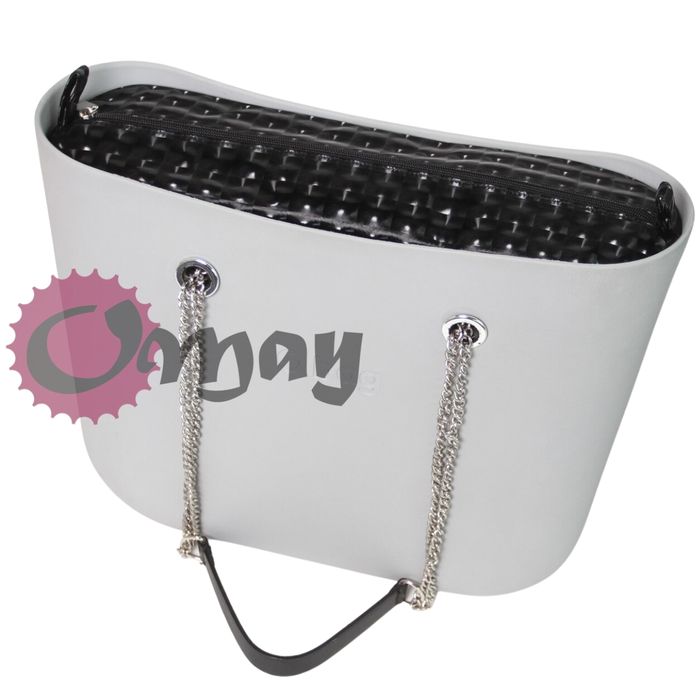 CZARNY organizer do OBAG MINI mieniący efekt 3D wkład 2 kieszenie OMAY