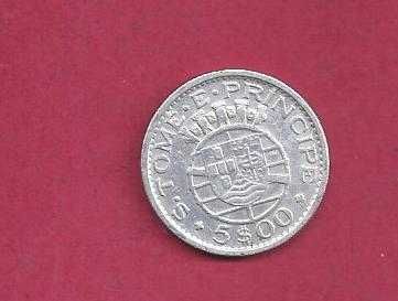 S.TOMÉ E PRINCIPE Ex-colonia  5  Escudos 1962 Prata