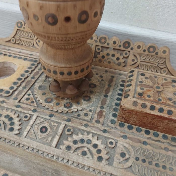 ручної роботи з дерева Чорнильниця українська та набір деревяний