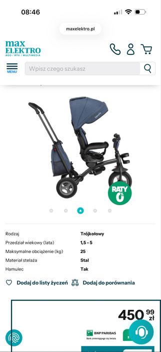 Rowerek trójkołowy Lionelo Tris 2w1 Obracany 18 m+