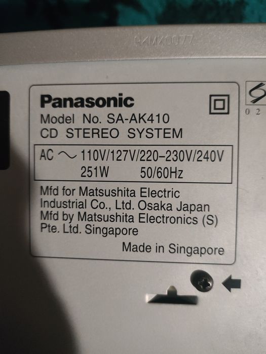 музикальний центр Panasonic SA-AK 410 + колонки aiwa sx-ns30