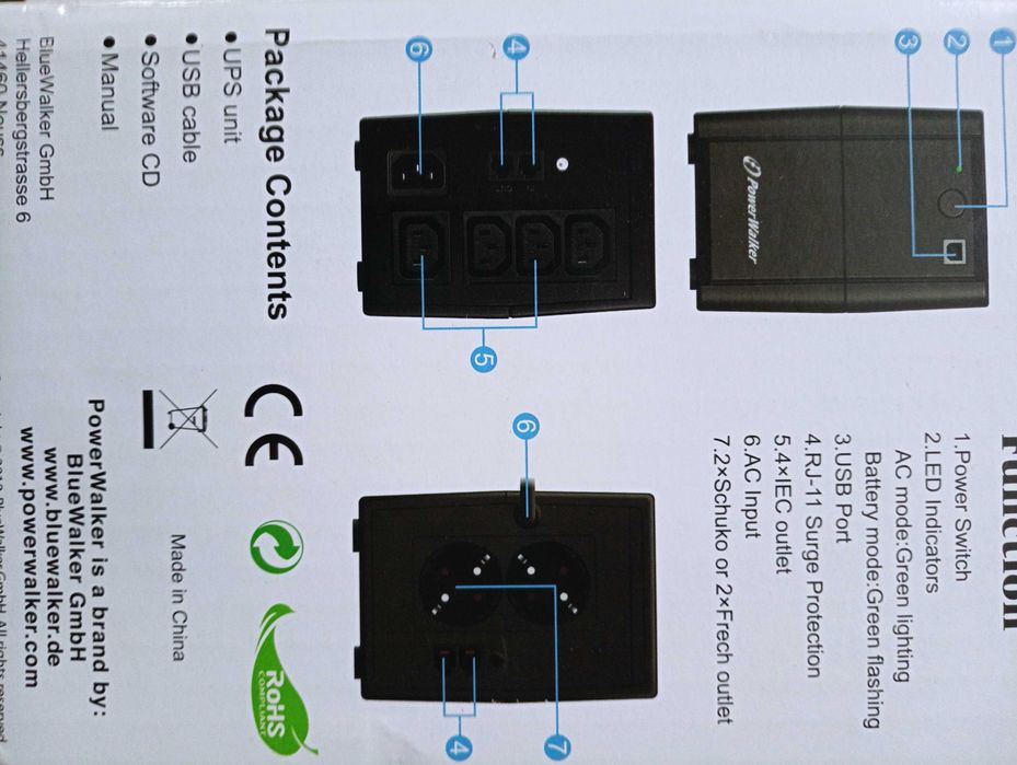 ДБЖ безперервної дії (Online) PowerWalker VI 650 SH