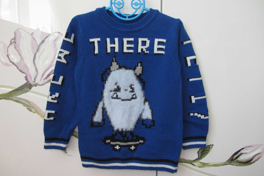 Новорічний светр світшот кофта Дід Мороз для хлопчика 2-3 роки 92-98