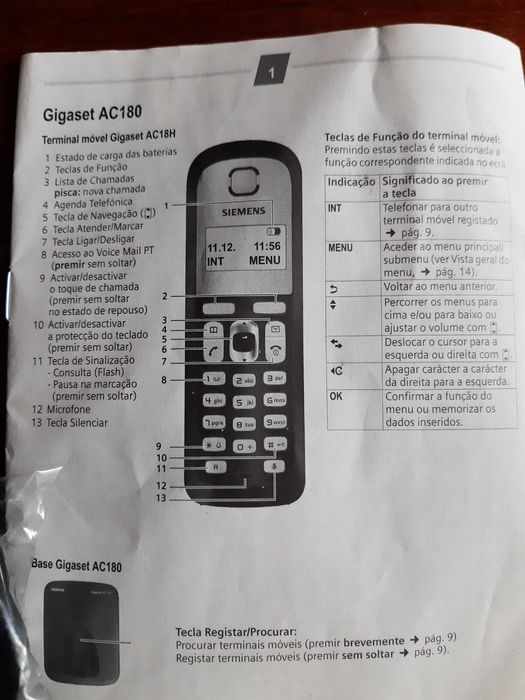 Telefone fixo sem fios, digital, como NOVO, com todos os acessórios.