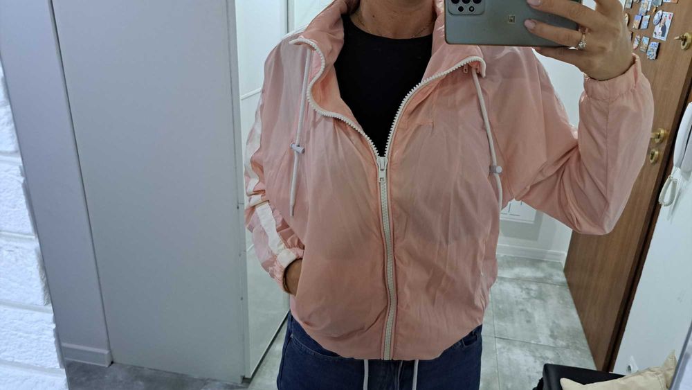 Kurtka damska pudrowy róż