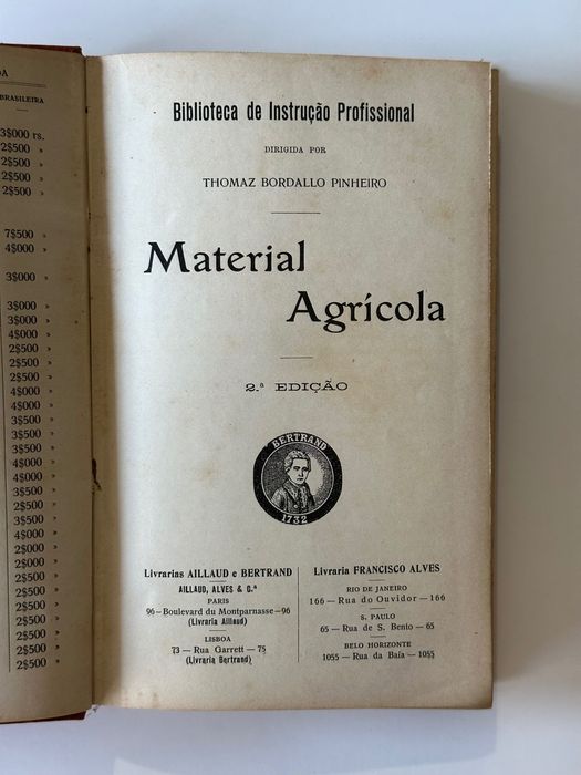 Biblioteca de Instrução Profissional: Material Agrícola