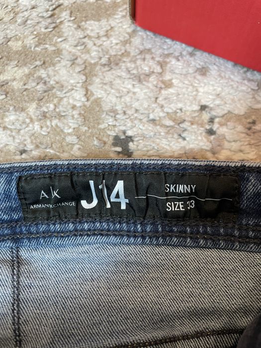 Jeansy z przetarciami meskie slim fit armani exchange selvedge