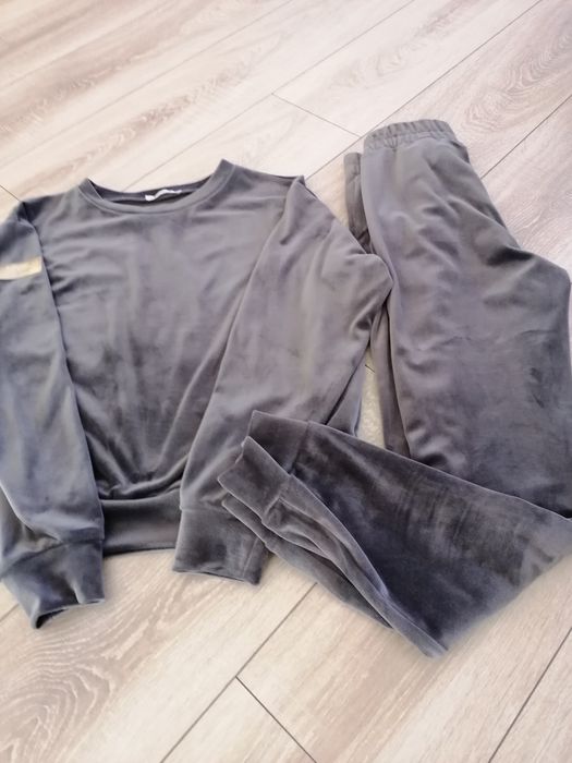 Dres welurowy La Blanche S/M  szary stalowy