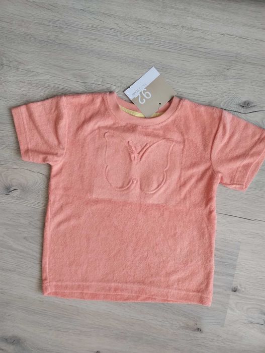 koszulka t-shirt dziecięcy orange z motylkiem r. 92