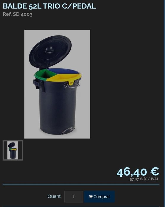 Balde de Lixo Reciclagem
