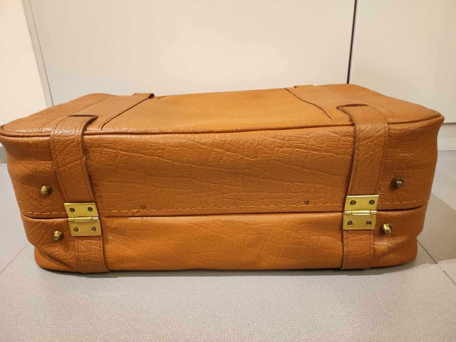 Retro walizka torba PRL jasny brąz