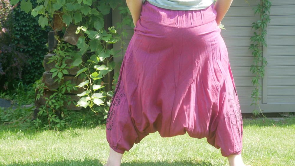 Szarawary damskie bordowe. Hand made - Nepal. Promocja!!!