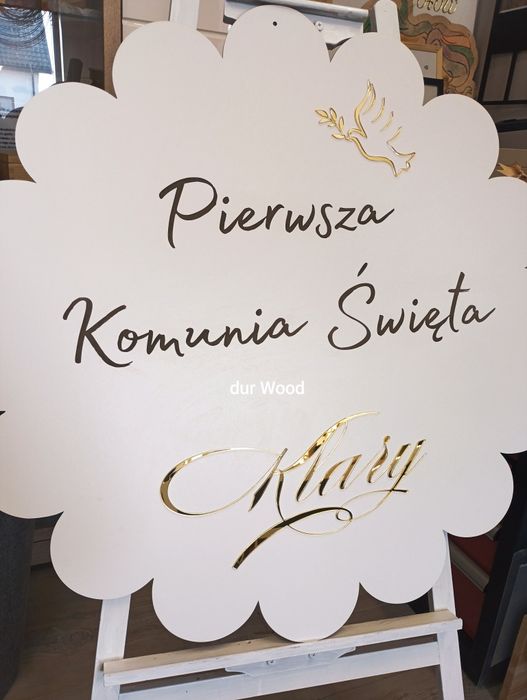 Tablica Pierwsza Komunia Święta duża z dowolnym napisem
