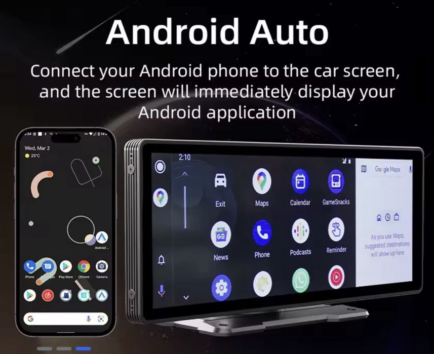 Ecran android auto/ apple car play 10 polegadas