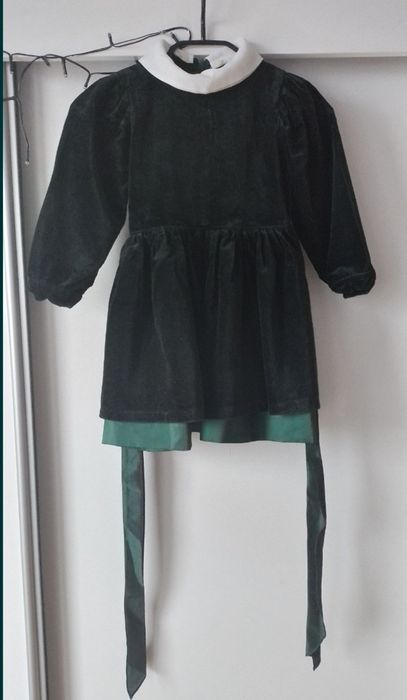 Sukienka ala welur kołnierzyk rozm.98