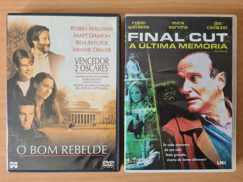 2 filmes em DVD de Robin Williams: "O Bom Rebelde" e "Final Cut"
