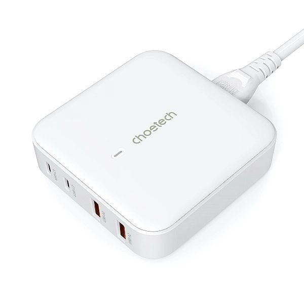 Szybka ładowarka sieciowa GaN Choetech PD8008, 100W 2x USB-A / 2x USB-