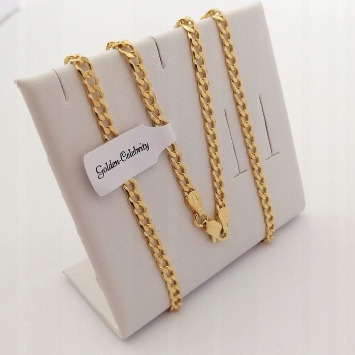 Złoty Męski Naszyjnik Z Krzyżykiem 3,5 Mm Pancerka 925 Prezent + Grawe