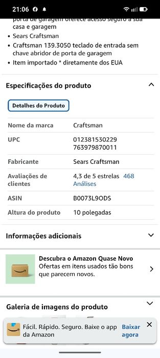Sistema de entrada sem controle remoto