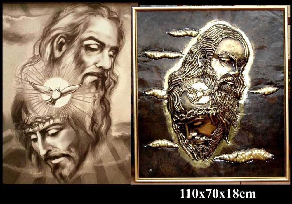 Metaloplastyka, płaskorzeźba, sakralne, płaskorzeźby, repusowanie