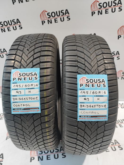 2 pneus semi novos 195-60R16 Bridgestone - Oferta da entrega 90 Euros