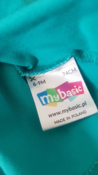 Śliczna sukienka bez rękawów z MyBasic niebieska turkusowa r. 74