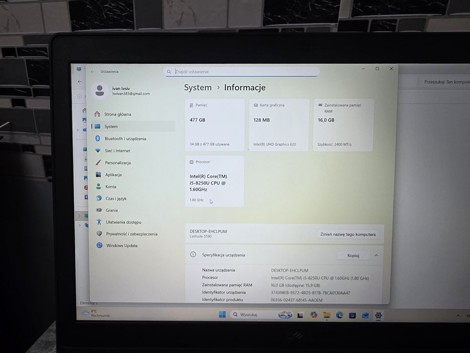 Laptop Dell latitude 5590 I5