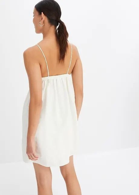 B.P.C sukienka plażowa krótka śmietankowa urocza r.44