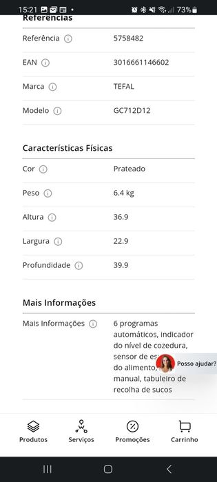 Grelhador de Placas TEFAL Optigrill+