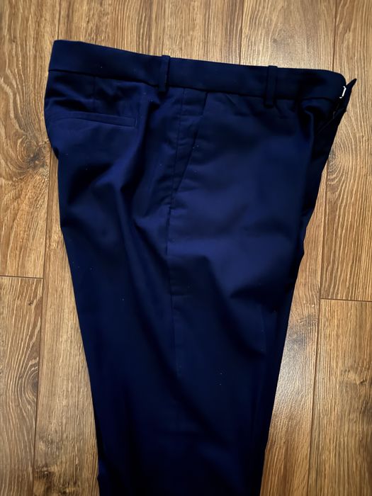 Elegancke granatowe spodnie garniturowe H&M 170