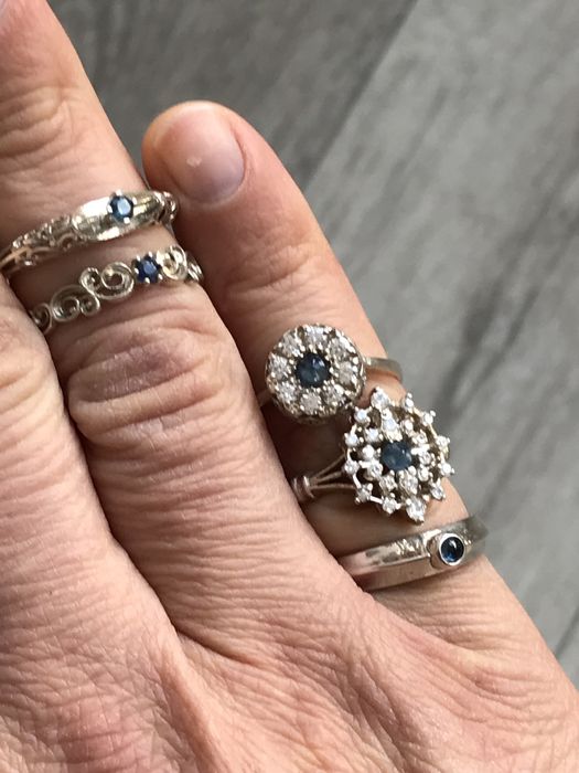 Кольцо сапфир серебро