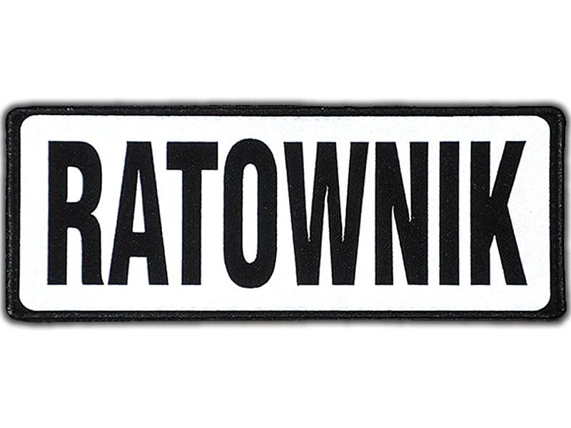Emblemat RATOWNIK odblaskowy na rzepie 13 x 5 cm NOWY
