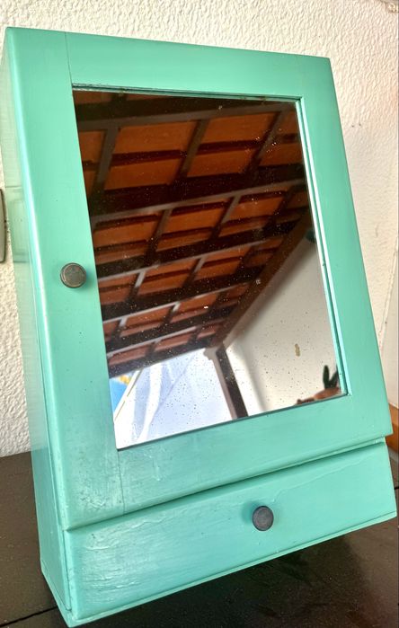 Vintage Armario Casa de Banho Madeira Maciça