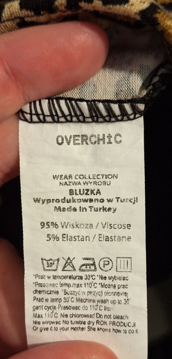 Jak nowa bluzka, wzór panterka, czarna siateczka, czarno-złote ozdoby