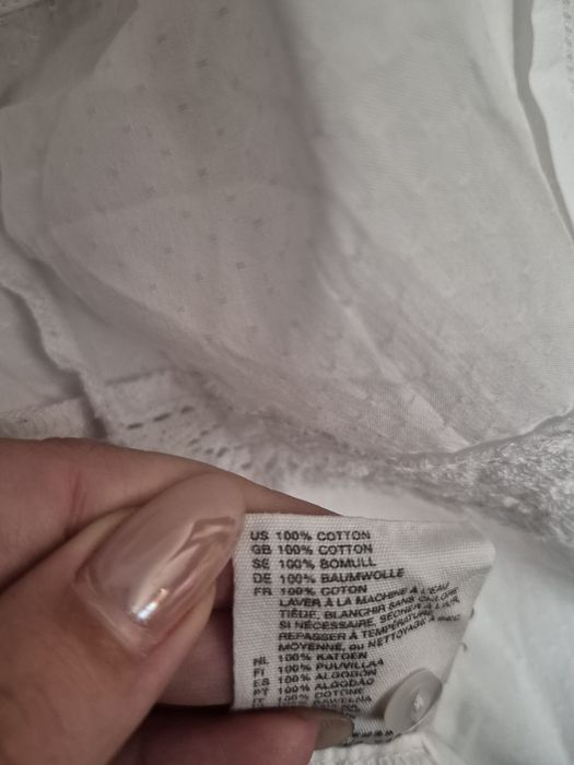Biała sukienka H&M 44 / 100% Bawełna / Boho