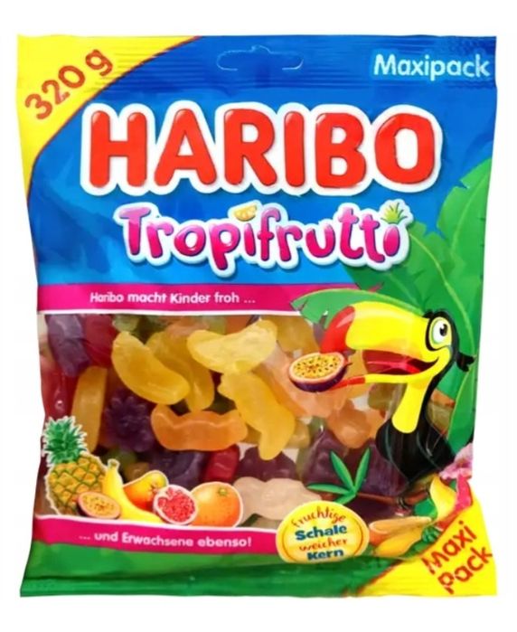 HARIBO żelki 320 gram Tropifrutti owoce tropikalne z Niemiec 10 sztuk