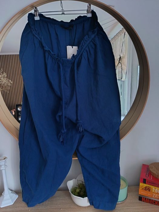 Zara nowe spodnie z lnu L