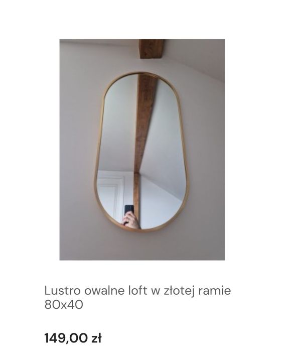 Lustra owalne w aluminiowej ramię