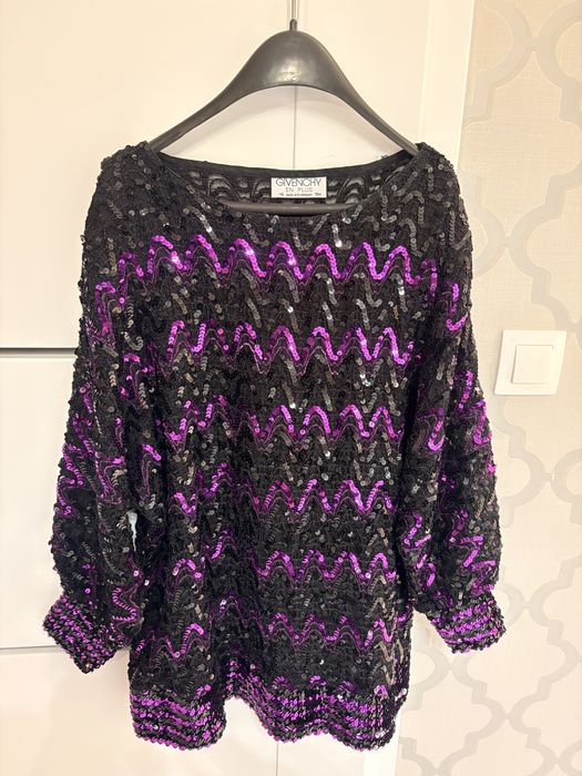 Bluzeczka damska unikat z cekinami Givenchy vintage 46