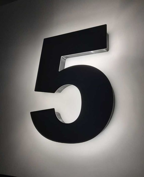 Cyfra 3D Podświetlany Numer LED Aluminium 21 Kolory