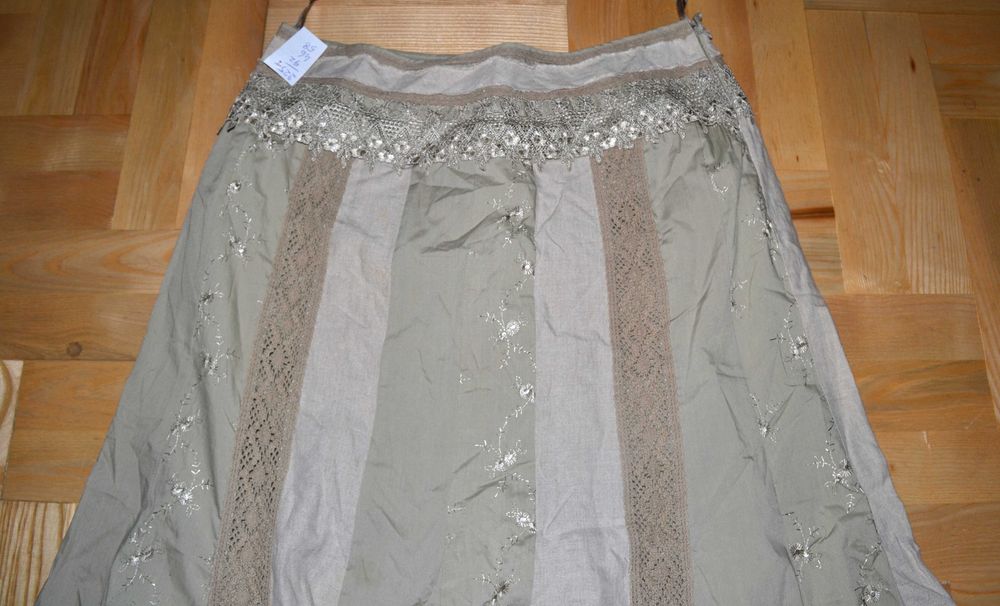 225^ m&s letnia   spódnica z bawełny z koronką  42/44